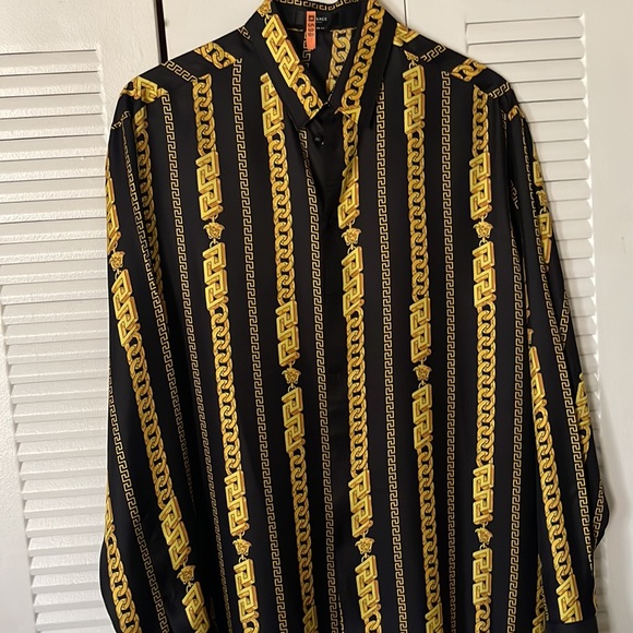 Brand New w/o tags Versace Chain link Silk shirt sz 58. - Picture 4 of 9